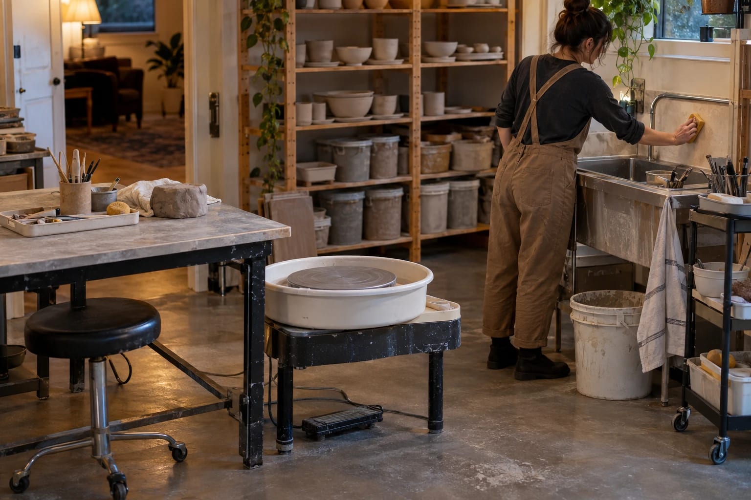 Allestire uno studio di ceramica in casa: come pianificare un piccolo spazio ben organizzato