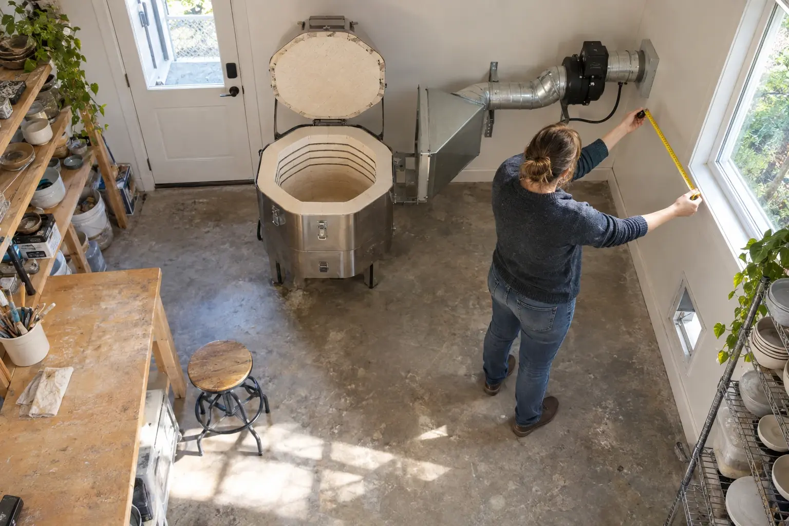 Kiln Ventilation System for a Home Pottery Studio