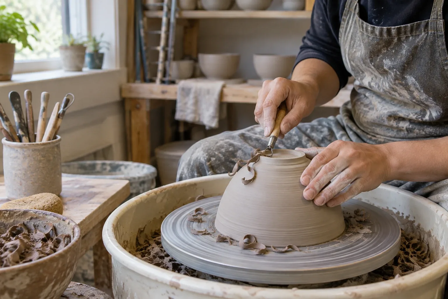 Trimming Pottery Definition: Timing, Foot Rings, and Bases